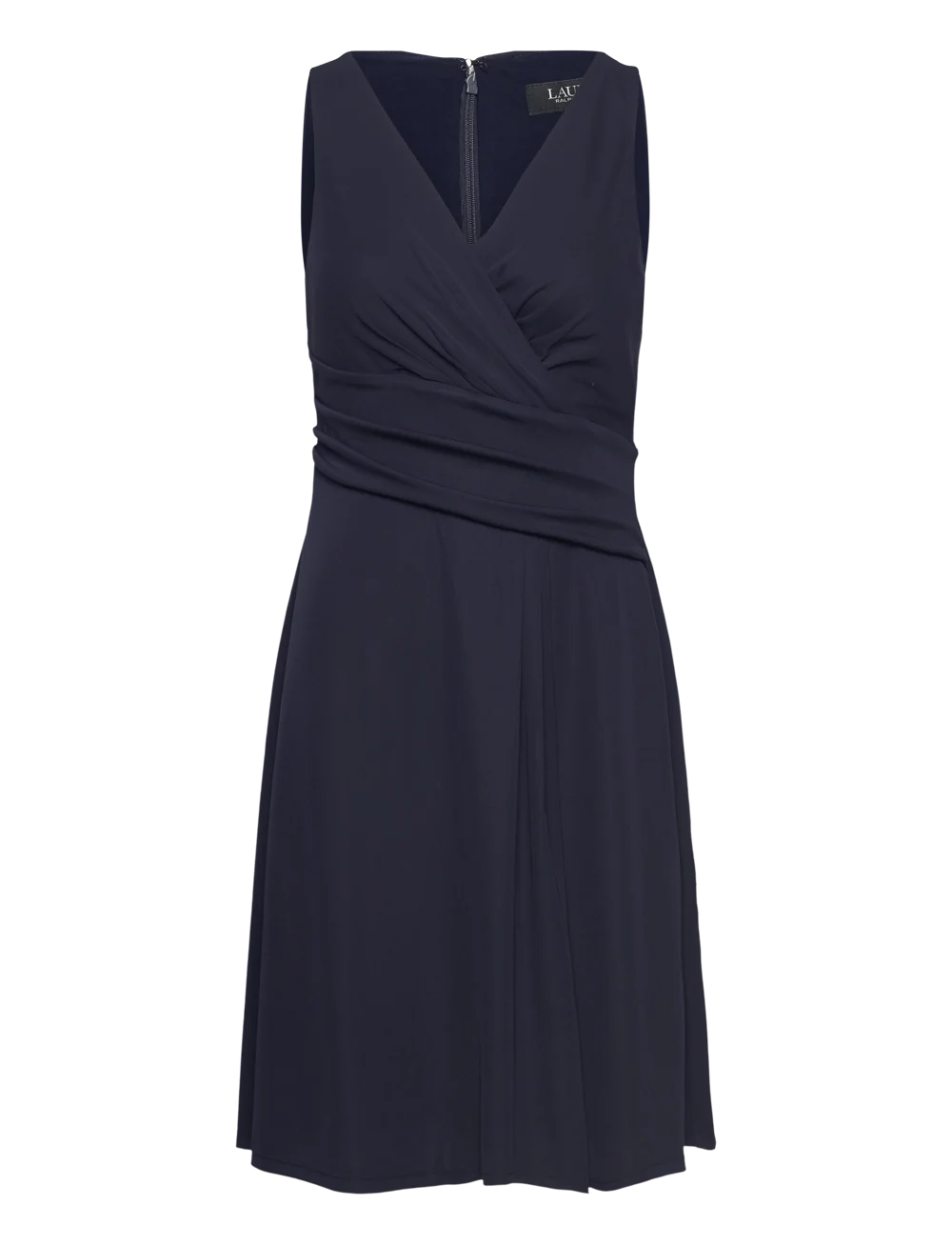 Surplice Jersey Sleeveless Dress