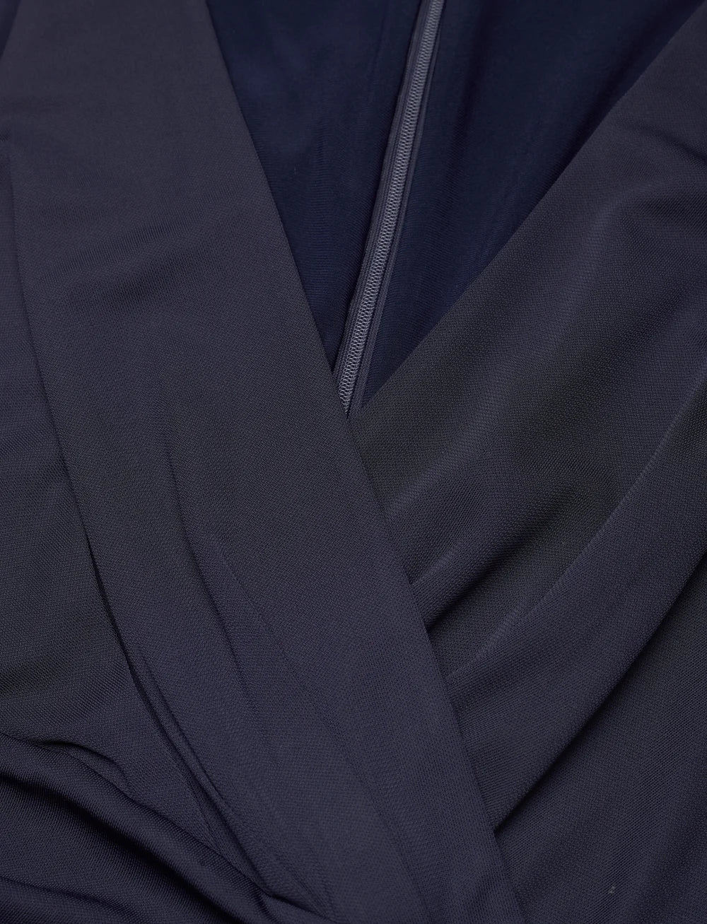 Surplice Jersey Sleeveless Dress