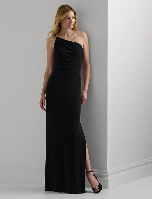 Jersey One-Shoulder Gown