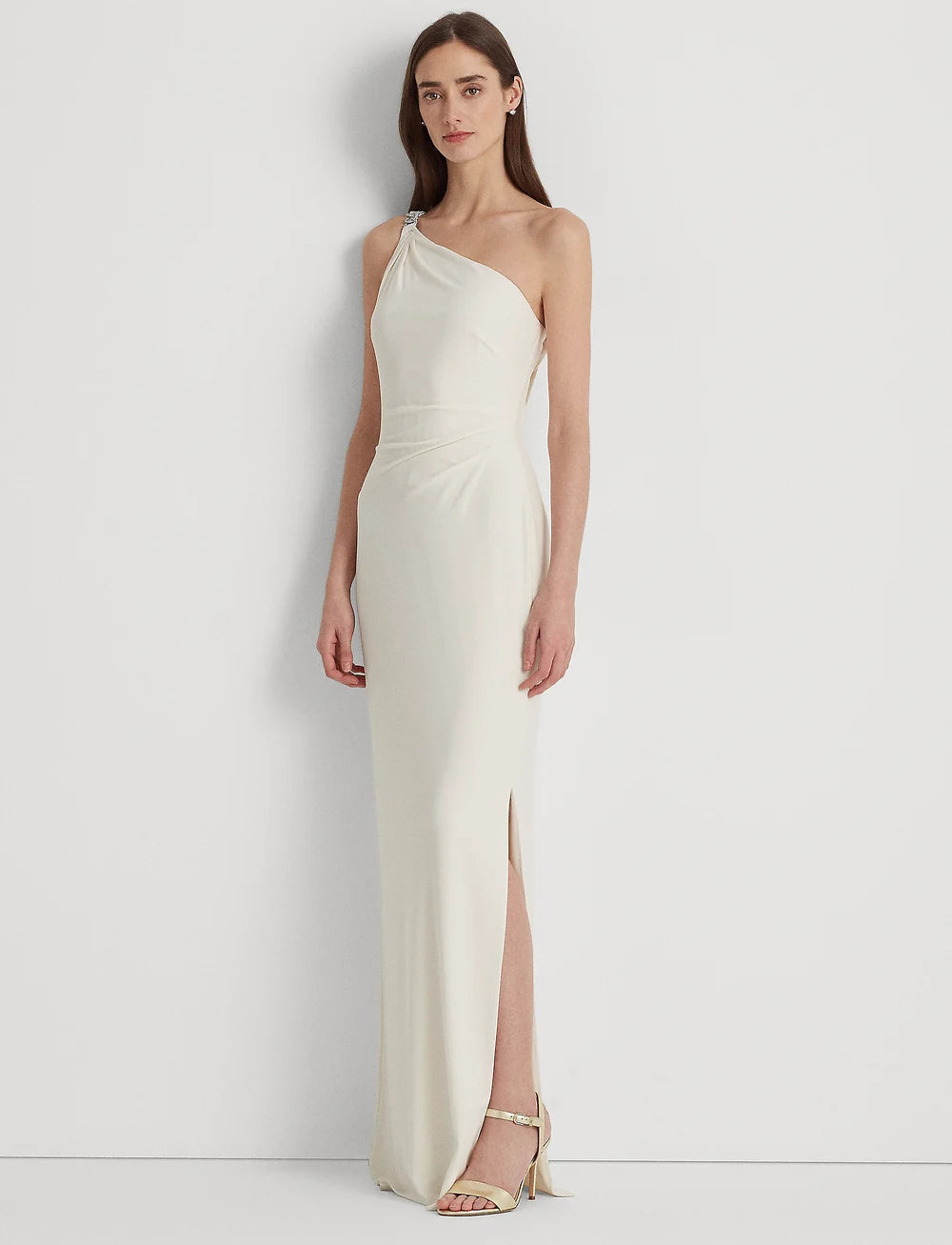 Jersey One-Shoulder Gown