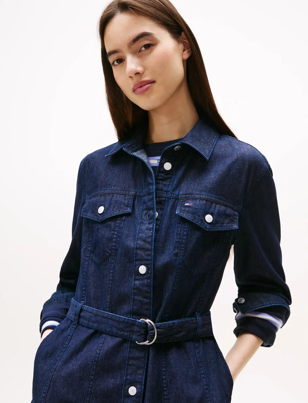 Denim Belted Dress
